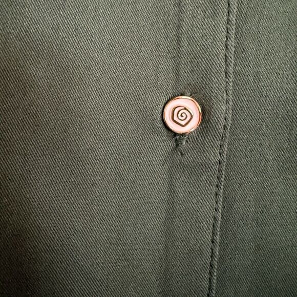 Simple Retro Green Embroidered Short Ruffle Sleeve Top Size XL - Picture 9 of 11